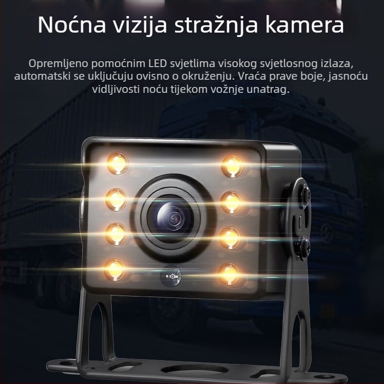 Kamera simulacije za kamione i autobuse, model 7030, 12V napajanje, 70° kut, rezolucija 300000, plastično kućište