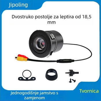 Automobilska stražnja kamera s montažnim otvorom od 18,5 mm - dvostruka upotreba, rezolucija 720x480, 12V, 170° prilagodljiv kut