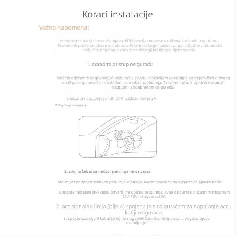 Dash kamera UP03 od 70Mai, za M500, nadzor parkiranja