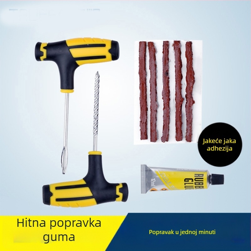 Set alata za popravak automobilskih guma - prenosiv, vakuumska gumena traka za hitne slučajeve, brz popravak - Marka Town Head