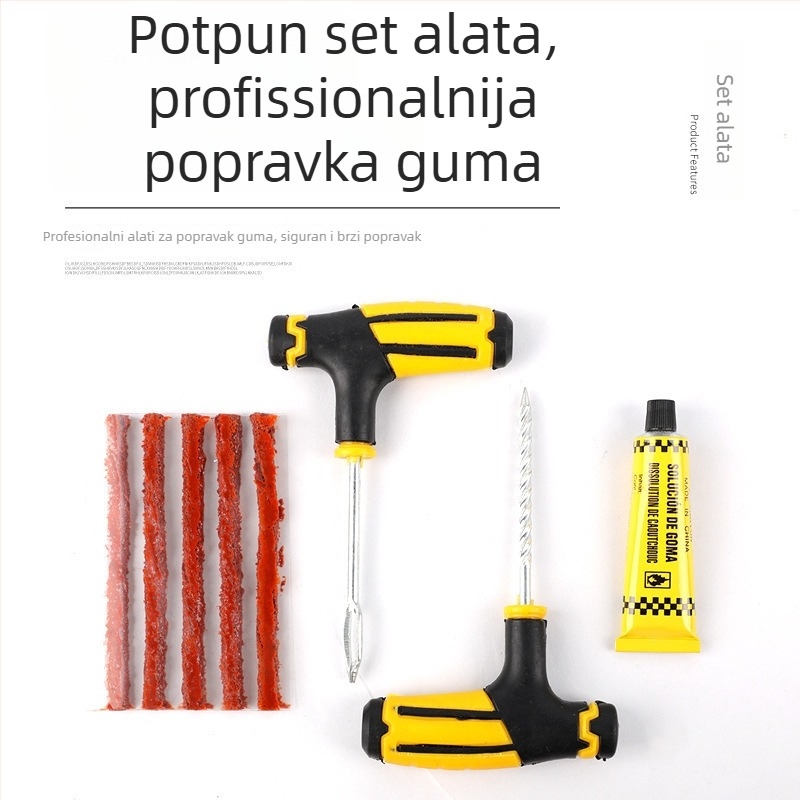 Set alata za popravak automobilskih guma - prenosiv, vakuumska gumena traka za hitne slučajeve, brz popravak - Marka Town Head