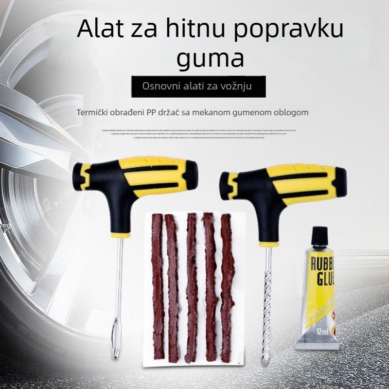 Set alata za popravak automobilskih guma - prenosiv, vakuumska gumena traka za hitne slučajeve, brz popravak - Marka Town Head