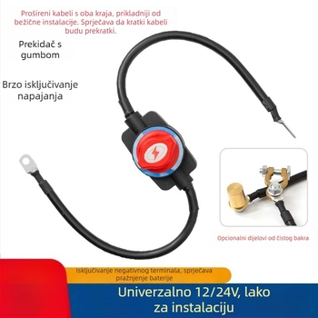 Prekidač napajanja baterije za auto i jahtu, čvrsti glavni prekidač protiv curenja, materijal: bakar-plastika, kompatibilan s automobilima, kamionima i jahtama, brend Hcl