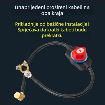 Prekidač napajanja baterije za auto i jahtu, čvrsti glavni prekidač protiv curenja, materijal: bakar-plastika, kompatibilan s automobilima, kamionima i jahtama, brend Hcl