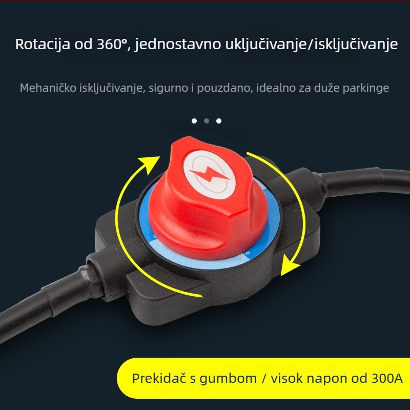 Prekidač napajanja baterije za auto i jahtu, čvrsti glavni prekidač protiv curenja, materijal: bakar-plastika, kompatibilan s automobilima, kamionima i jahtama, brend Hcl