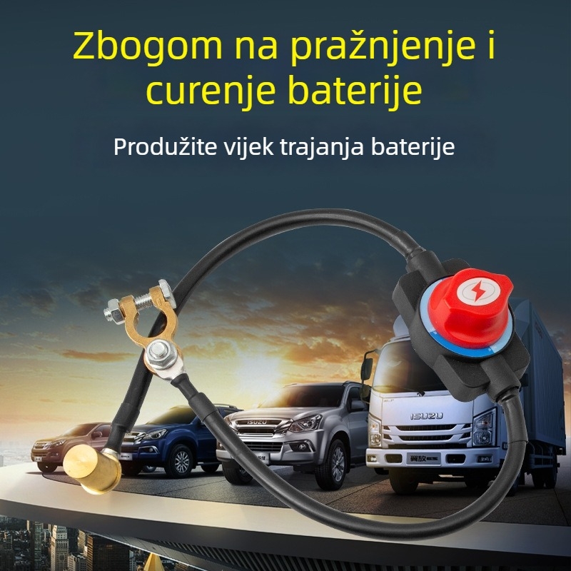 Prekidač napajanja baterije za auto i jahtu, čvrsti glavni prekidač protiv curenja, materijal: bakar-plastika, kompatibilan s automobilima, kamionima i jahtama, brend Hcl
