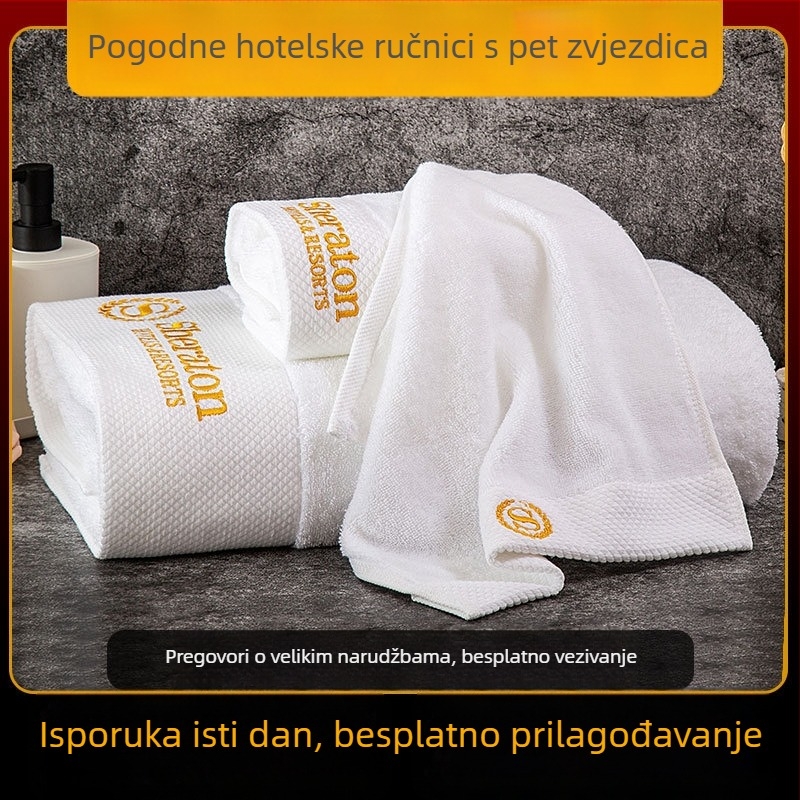 Hotelski ručnici – pamuk, ravna tkanina, 150 g, s otiskom logotipa, mogućnost prilagodbe