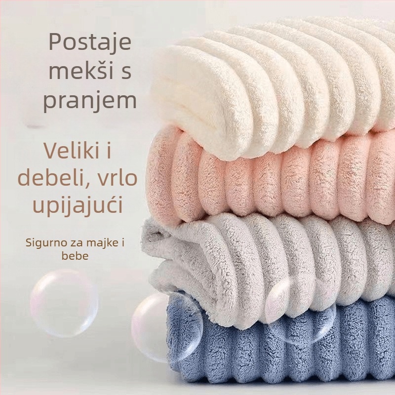 Mikrovlaknasti ručnik Corduroy za lice i tijelo, upijajuća, lagan ispod 50 g, 150d pređa, ispis/Plain weave, prilagodljiv