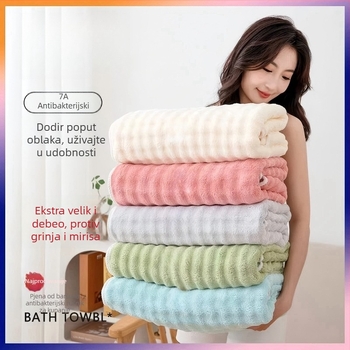 Bubble Velvet kupaonski ručnik, antibakterijski, protiv grinja i mirisa, za odrasle, upija, brzo se suši, extra veliki, mekan