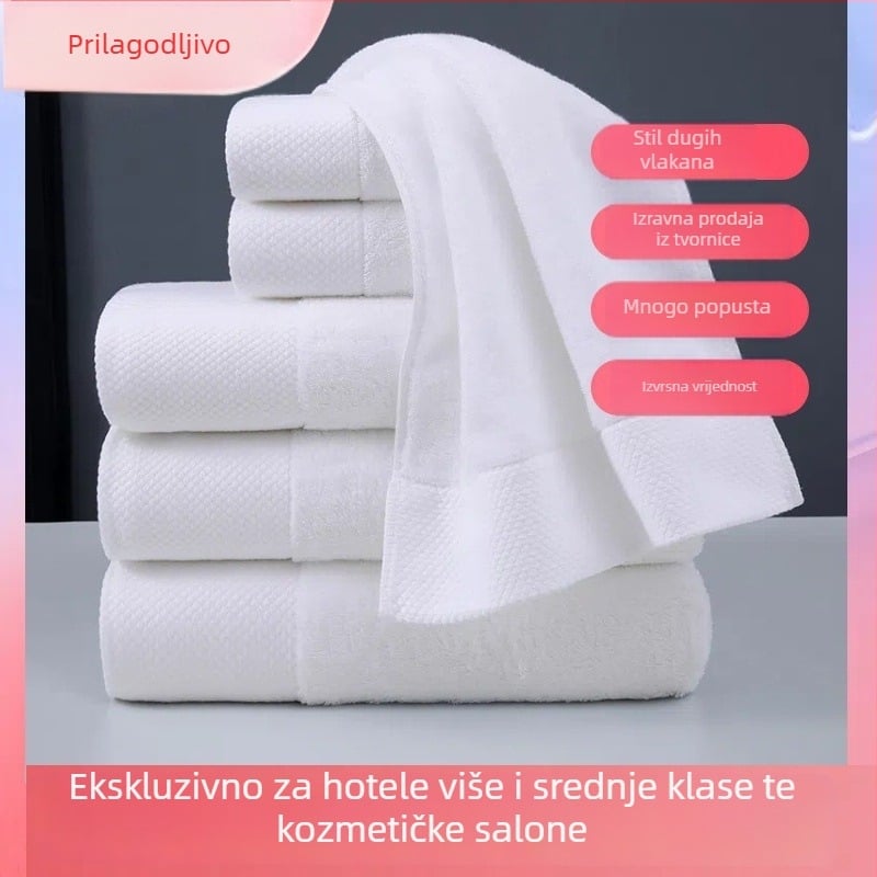 Hotelski ručnik za kupanje od 100% pamuka, debeli, bijeli, ekstra velik