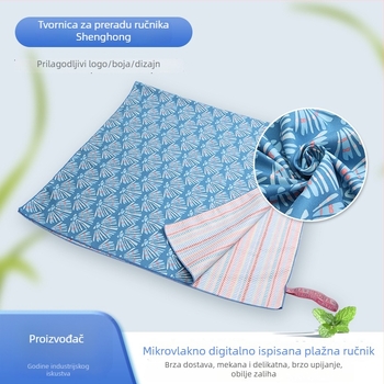 Plažni ručnik s digitalnom otiskom, Super Fine Fiber, 32 vlakna, težina 200–299 g, tisk