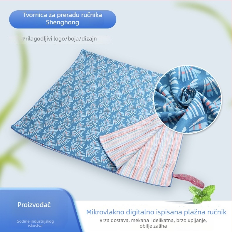 Plažni ručnik s digitalnom otiskom, Super Fine Fiber, 32 vlakna, težina 200–299 g, tisk