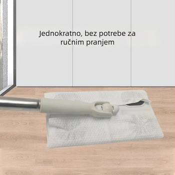 Ploški mop za lice s maramicom za lice, šipka od nehrđajućeg čelika, jednovrtni pogon, izravno postavljanje maramice, obična šipka + plastična ploča