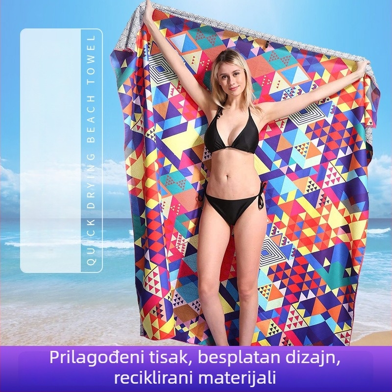 Gahumi kupaoni/plažni ručnik, superfin mikrovlakno, 200 g, ispisano logo, prilagodba obrade, miješano vlakno, 85% poliestera