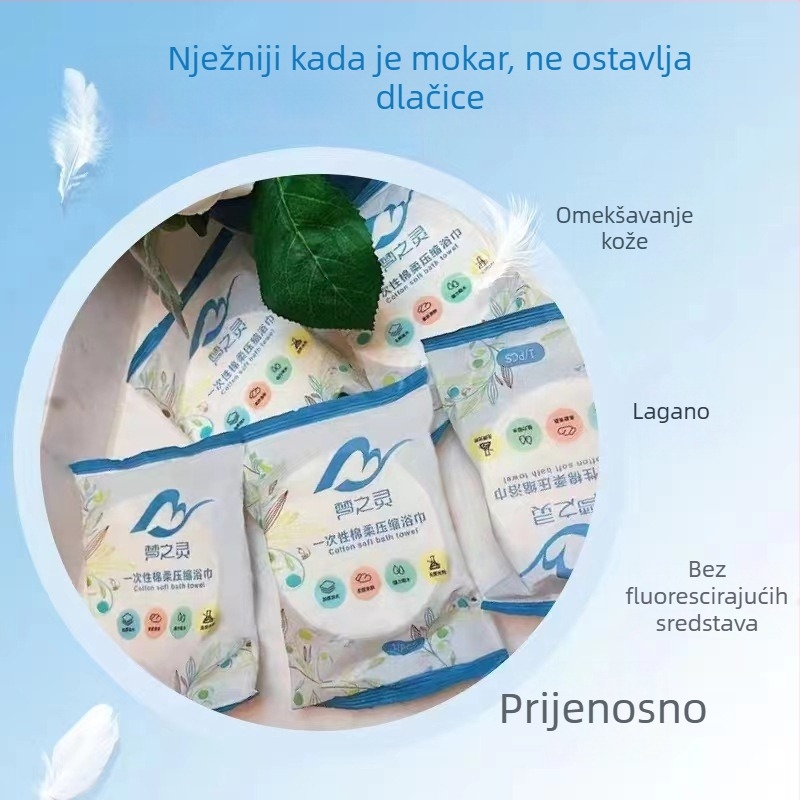 Dream Spirit Ekstra velika, debeli komprimirani ručnik za kupanje za poslovna putovanja, individualno pakiran, higijenski, jednokratni