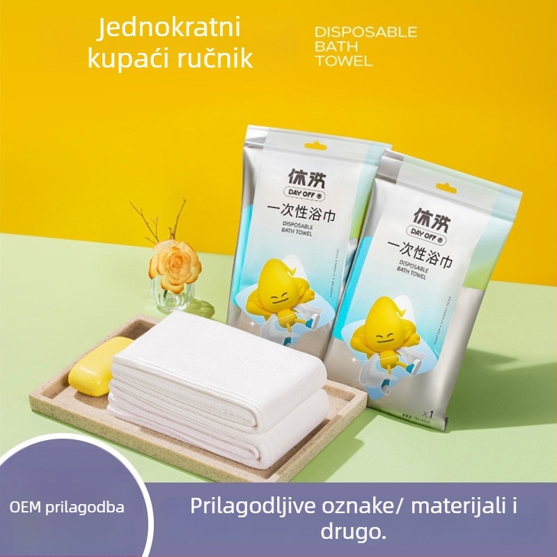 Jednokratni set ručnika za kupanje, mješavina pamuka, prilagodljiv za putovanja i hotele