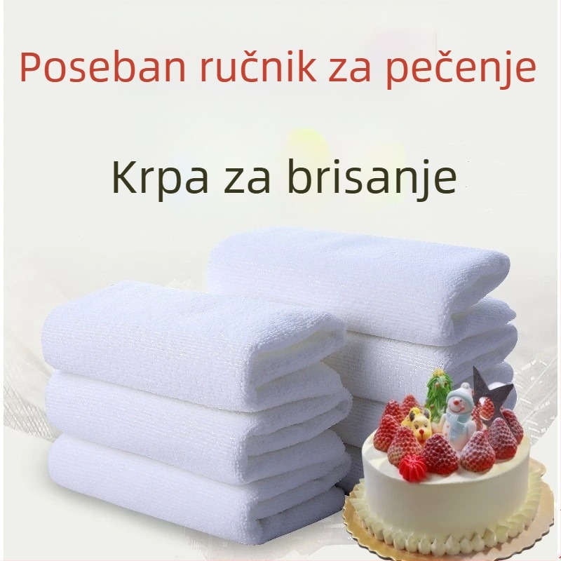Bijeli kuhinjski ručnik za pečenje, upija, bez dlačica, četvrtasti ručnik za sušenje ruku