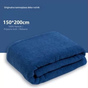Plava pamučna ručnik-deka, ljetno osvježenje, jednobojna