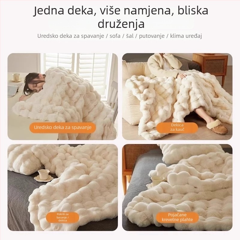Dvostruka Raschel deka s karikaturnim uzorkom, ručnik tip, pogodna za sve sezone, poliester vlakno 300–500 g