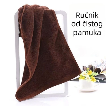 100% pamuk ručnik za kupanje stopala, upijajući, tamno smeđa boja, ručnik za lice i smeđi šal za glavu