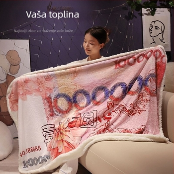 Kreativno debelo dvostruko pokrivalo od lamblinog pliša za dom u studentskom domu i ure, geometrijski uzorak, 150x200–220 cm, zima