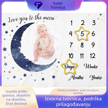 Flanel deka za bebina postignuća – dvostrano mekana fotografska deka; pogodna za sve godišnje doba; prilagodljiva; masa ispod 300 g; uzorak 23066075555.