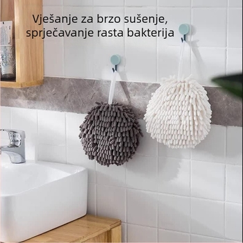 Chenille ručnik za ruke s kukom za vješanje — upija, brzo suši, ispod 30 g