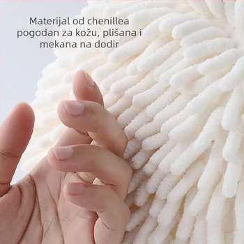 Chenille ručnik za ruke s kukom za vješanje — upija, brzo suši, ispod 30 g