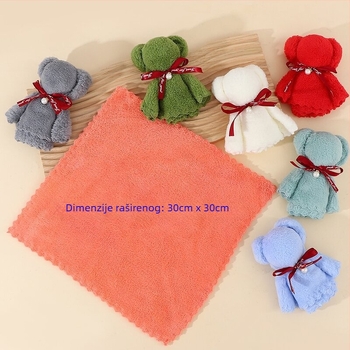 Peškir s medvjedićem od Coral Fleece, ravnomjerno tkanje, 150D, prilagodljivo