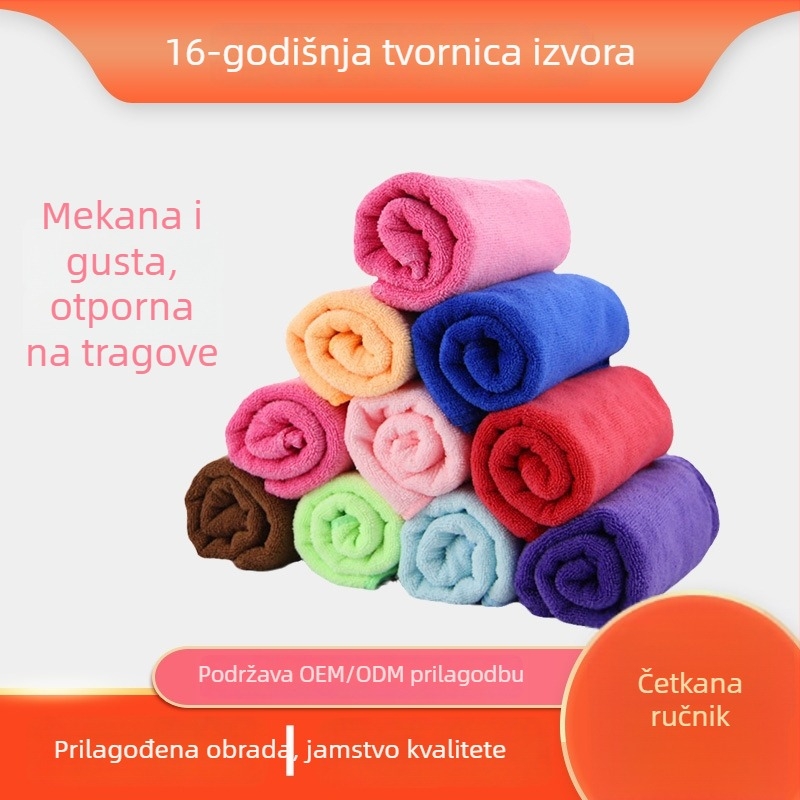 Sauwei mikrovlaknasti ručnik za kosu za frizerski salon i beauty centar — 86% poliester, 14% pamuk, otisnuti logo, prilagodba obrade, podržano slanje po artiklu