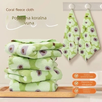 Krpa od mikrovlakana za pranje posuđa s motivom avokada, uzorak koralnog velura, višenamjenska krpa za posuđe i zdjelice