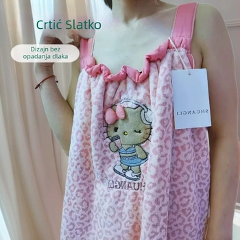 Leopard uzorak kupaća suknja, upijajući koralni fleece materijal, Double Benefit