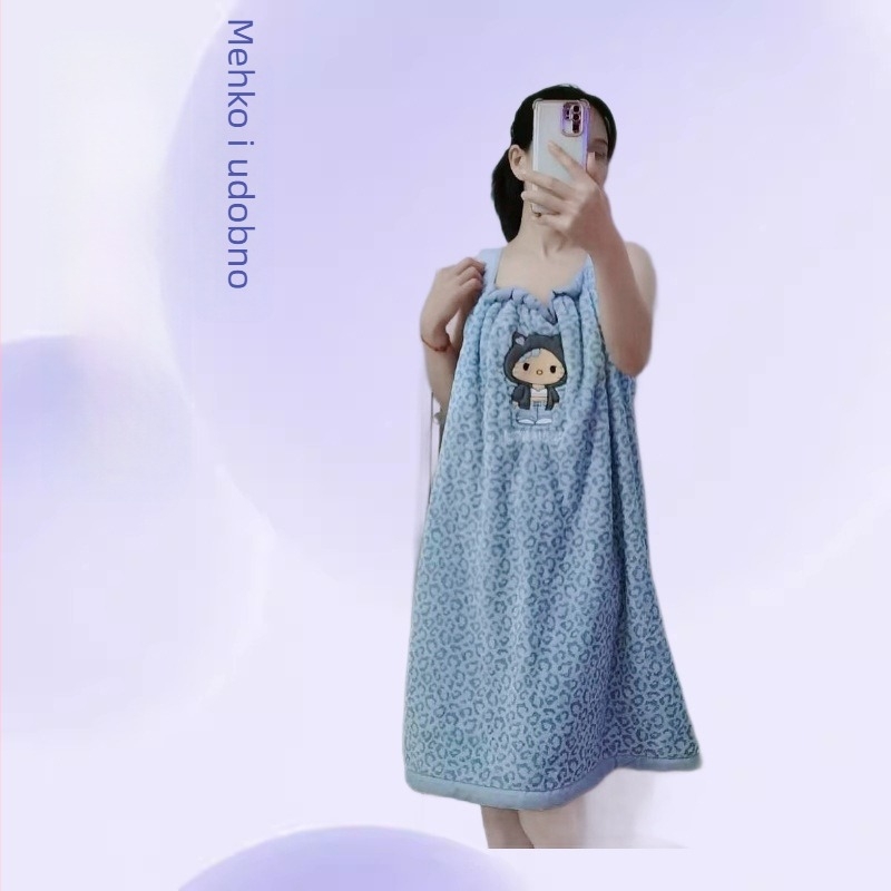 Leopard uzorak kupaća suknja, upijajući koralni fleece materijal, Double Benefit