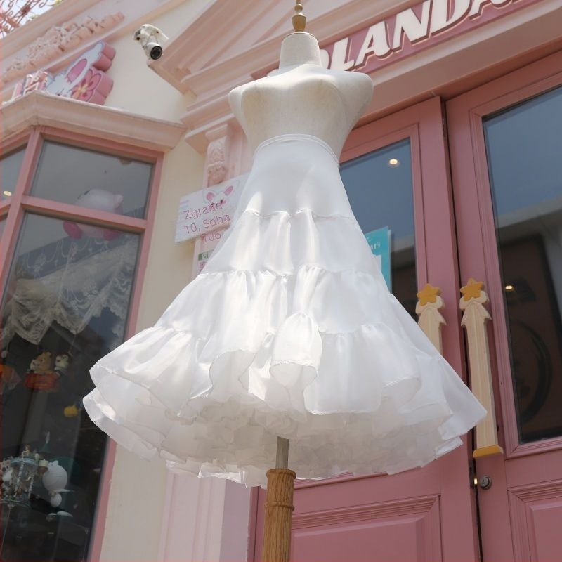 Lolita Bustle Extension – bustle bez kostiju, Crystal Gauze tkanina, podesivo, za odrasle