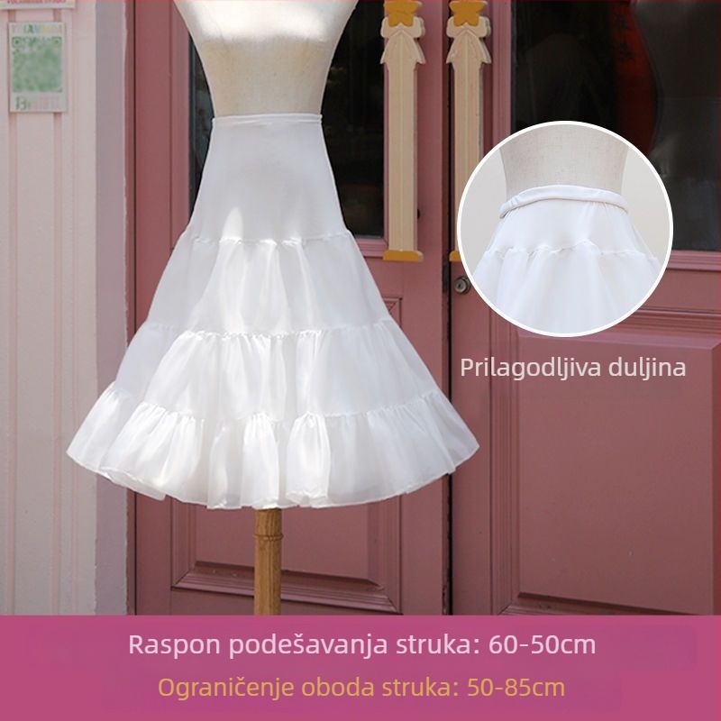 Lolita Bustle Extension – bustle bez kostiju, Crystal Gauze tkanina, podesivo, za odrasle