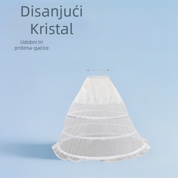 Sayabridal Petticoat s tri čelična prstena, dvostruko slojevito vlakno, prozračno kristalno vlakno, za odrasle