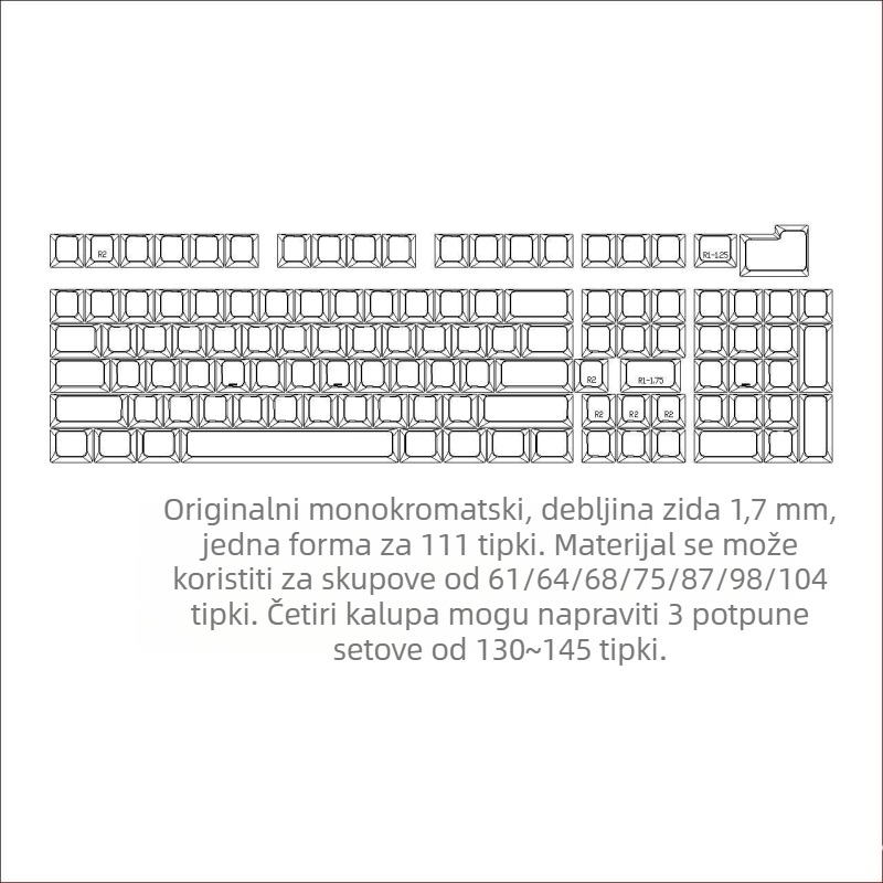 PBT tipke, originalni 111-tipki set, izdanje 2025