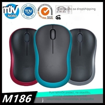 Bežični miš M185/M186, ergonomski dizajn za gaming, ured i dom, kompatibilan s desktopom i prijenosnikom