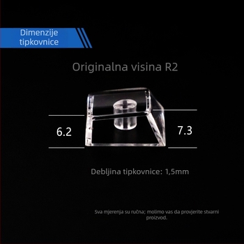 R4R3 set kapica za tipke za mehaničku tipkovnicu, ABS matno prozirne, kompatibilno s Cross-Shaft