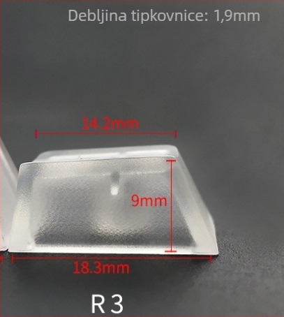 R4R3 set kapica za tipke za mehaničku tipkovnicu, ABS matno prozirne, kompatibilno s Cross-Shaft