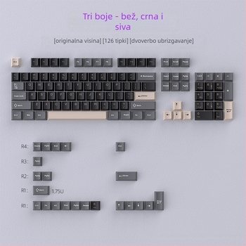 PBT set keycaps za mehaničku tipkovnicu – trodijelni set, opće namjene, 260 g