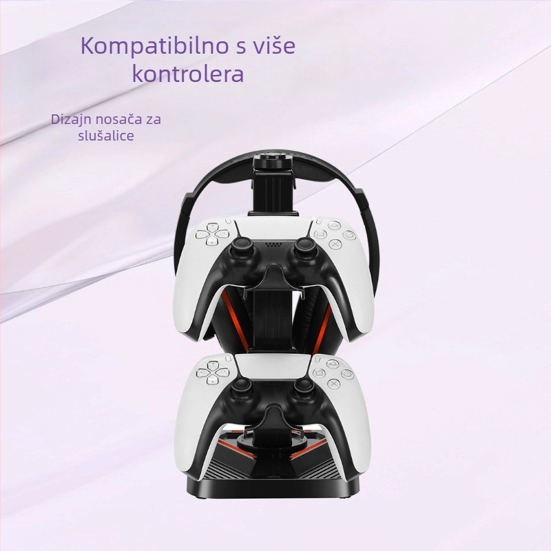 Univerzalni stalak za pohranu kontrolera i slušalica s kukom — Model SY-XSX-218, ABS, USB sučelje, dekorativne svjetlosti, kompatibilan s PS5/PS4/PS3/Xbox/Switch kontrolerima