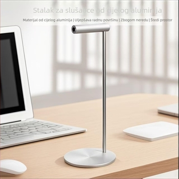 Aluminijski stalak za slušalice za stolnu upotrebu; bez bušenja; težina 190 g; model: metalni stalak za slušalice.