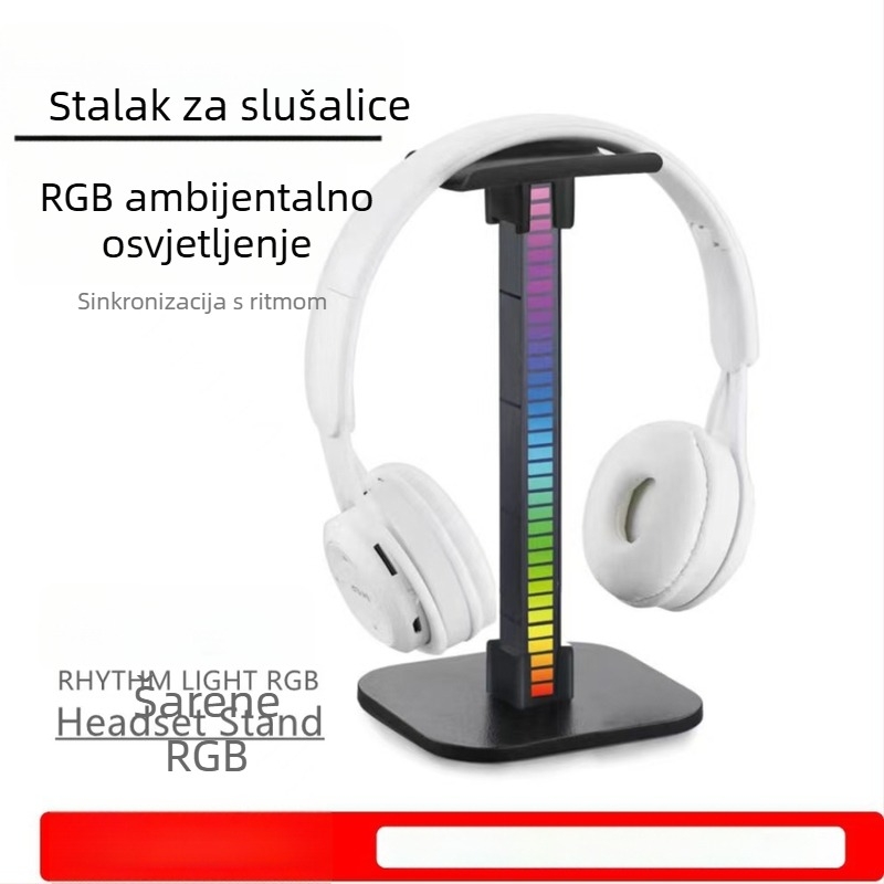 Držač za slušalice s RGB atmosferom, stolni vješalnik za slušalice sa snimanjem zvuka, 1 m kabel, model 002