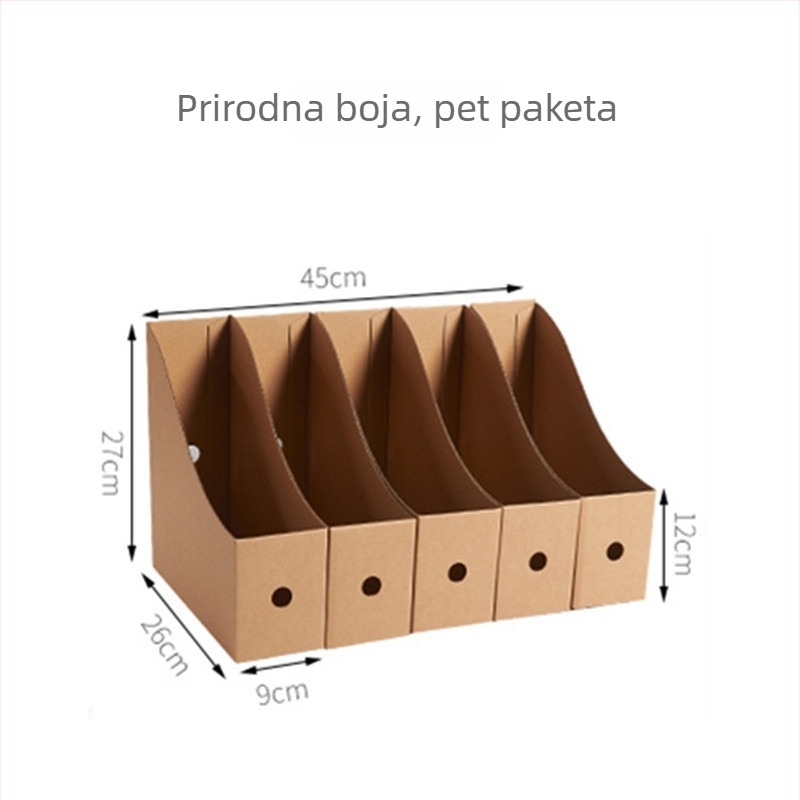Kutija za stolno skladištenje od kraft papira sa pretincima, sklopiva i slagiva, 18 L