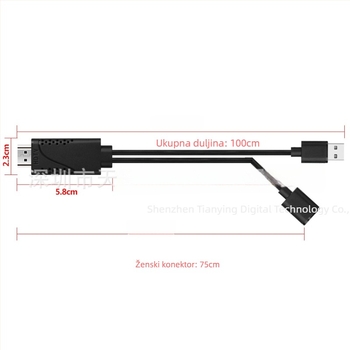 HDMI adapter kabel za telefon prema HDTV-u, model 75662 S, 1920x1080p
