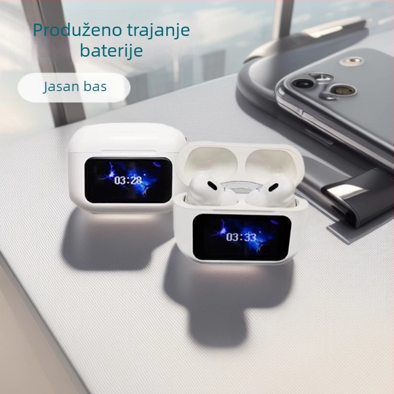 A9Pro bežične Bluetooth slušalice s dodirnim zaslonom, ANC redukcija buke, In-Ear stereo zvuk, Bluetooth 5.0, trajanje baterije više od 8 sati
