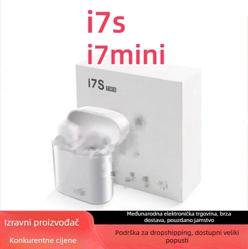 i7s Bluetooth slušalice — TWS serija, 5.0, in-ear stereo, bežični stereo zvuk, trajanje baterije 0–4 h, lansirano 2024