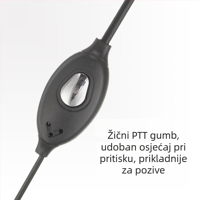 Baofeng Walkie-Talkie slušalica s kukom za uho, Model K-21, žična s mikrofonom, 3.5/6.3 mm L-kutni utikač, dizajn za uho
