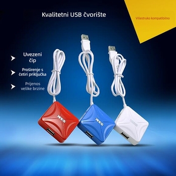 SHU027 USB 2.0 4-portni hub, 1 na 4, USB razdjelnik za prijenosno računalo